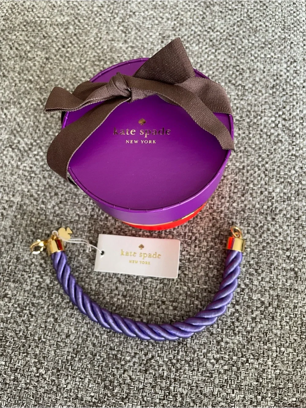 💜 kate spade “learn the ropes” purple twisted rope bracelet with gold hardware - Picture 3 of 6